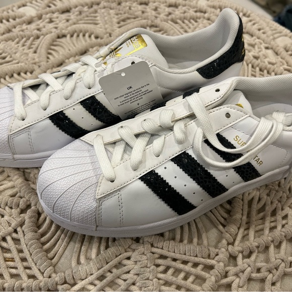 adidas Shoes - Adidas Superstar New with tags white black snakeskin size 8